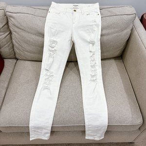 90% NEW WHITE FRAME SKINNY JEANS, SIZE 27